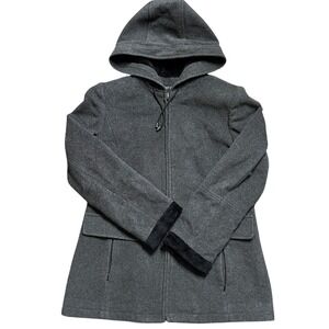 Fleet Street Wool Blend Gray Hooded‎ Jacket Coat Womens Medium M Outerwear